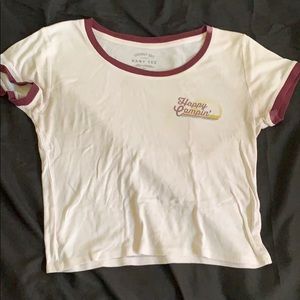 Semi Cropped White Tee